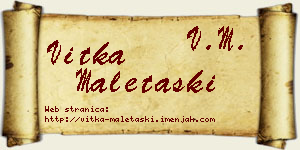 Vitka Maletaški vizit kartica